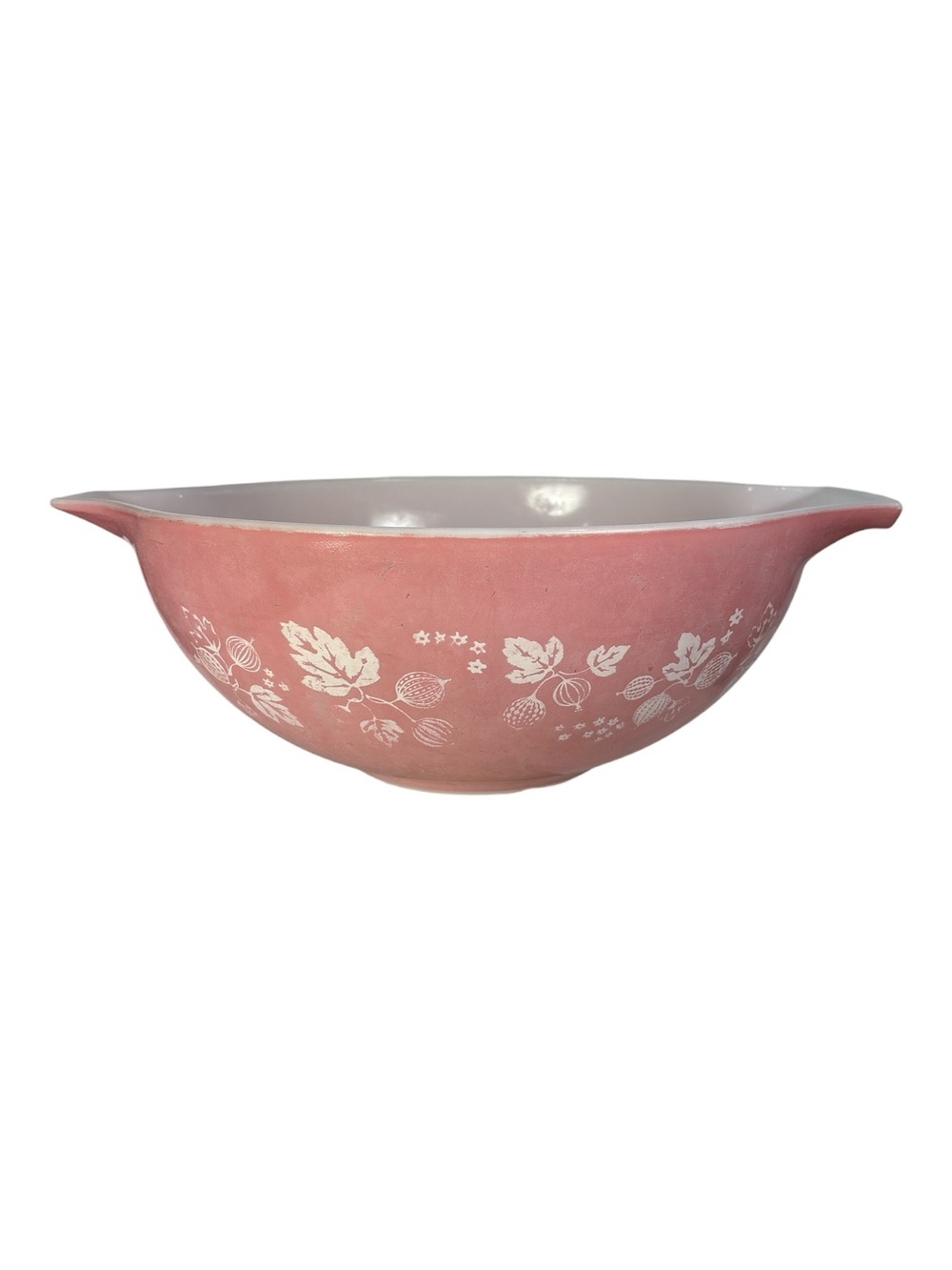 PYREX #444 Pink Gooseberry Cinderella 4 Quart Glass Nesting Mixing Bowl MCM